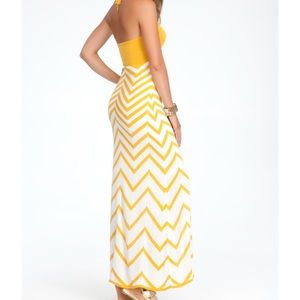 Gold/White Chevron Maxi Dress
